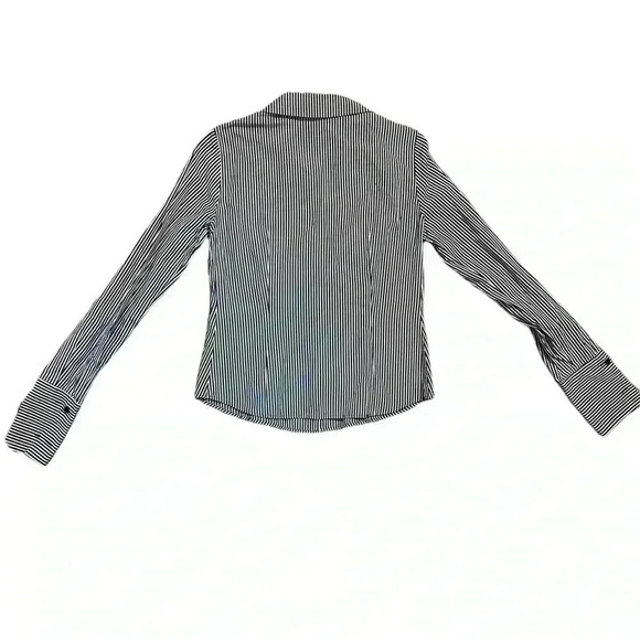 Lafayette 148 Black and White Striped Blouse - Picture 5 of 5